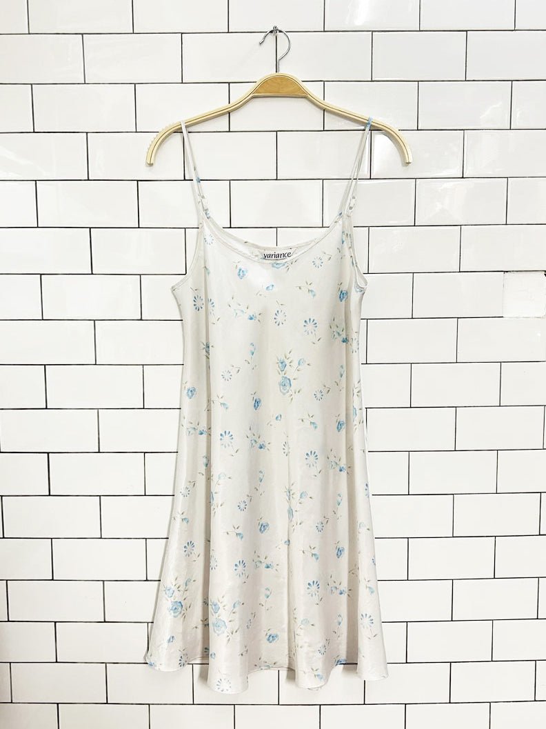 vintage 00s variance floral satin slip dress - good market thrift store