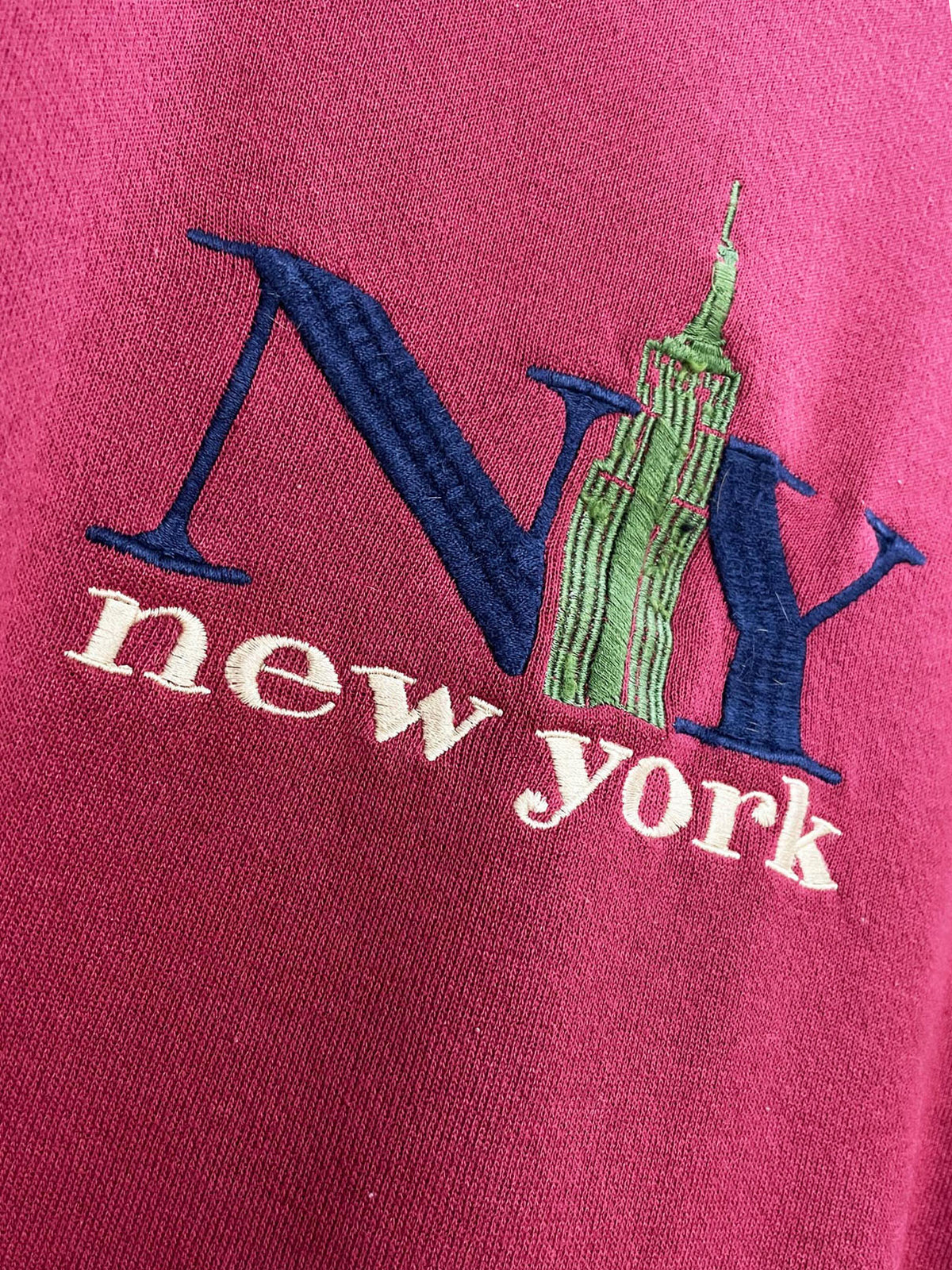 vintage 00s new york spell out empire state building sweatshirt | hanes heavyweight