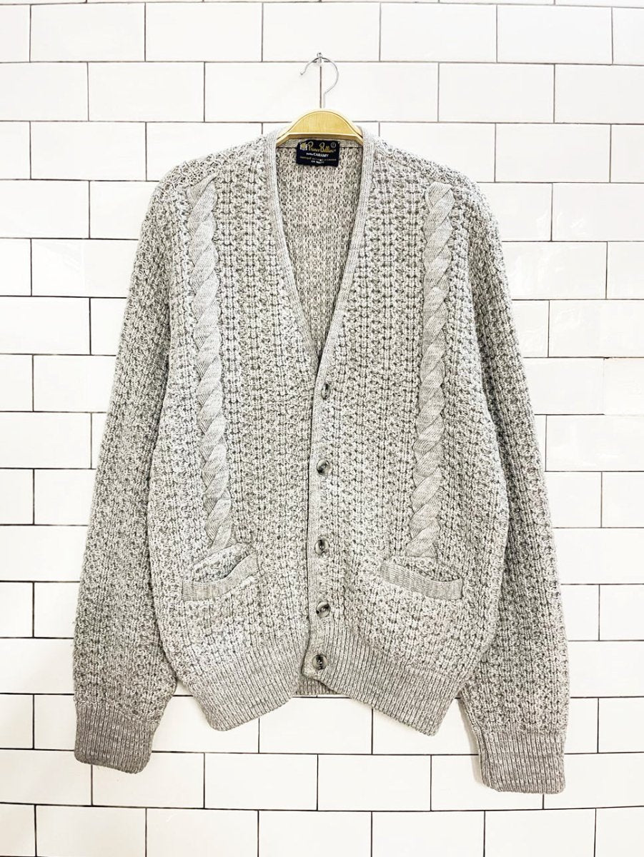vintage 80s prince bellini cable knit chunky dad cardigan - good market thrift store