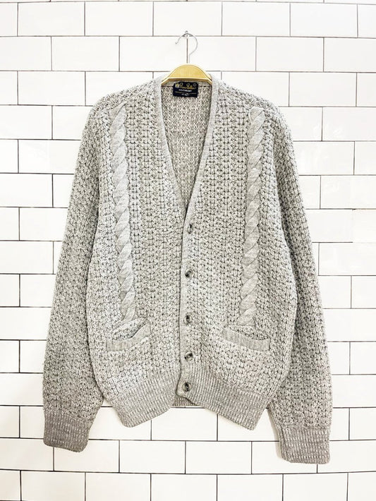 vintage 80s prince bellini cable knit chunky dad cardigan - good market thrift store
