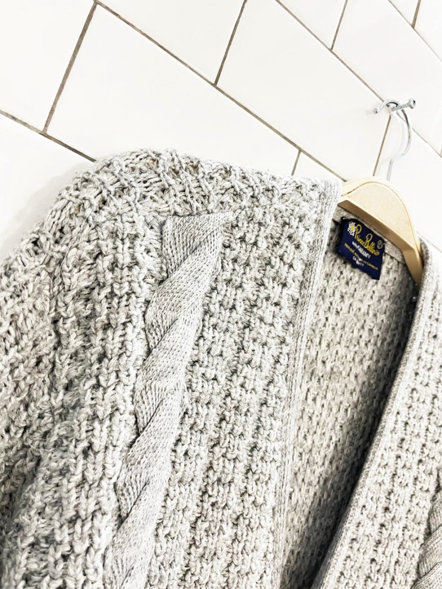 vintage 80s prince bellini cable knit chunky dad cardigan - good market thrift store