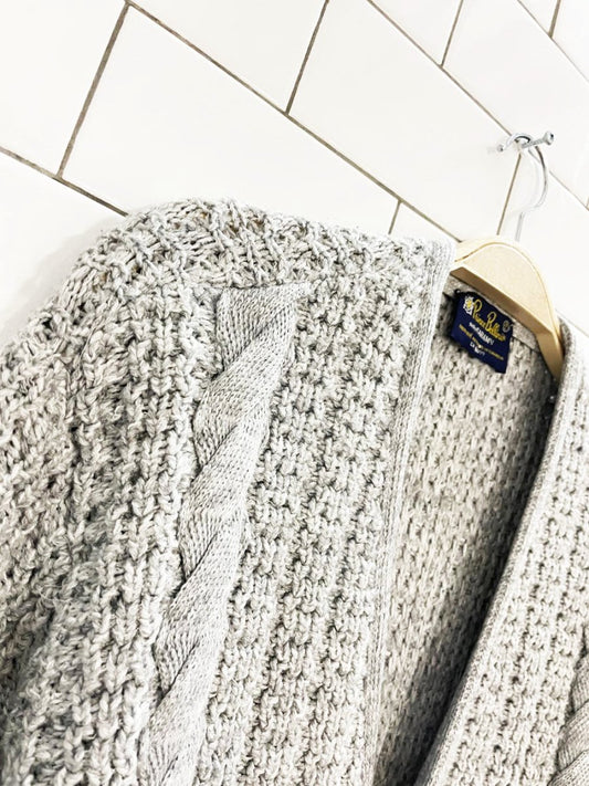 vintage 80s prince bellini cable knit chunky dad cardigan - good market thrift store