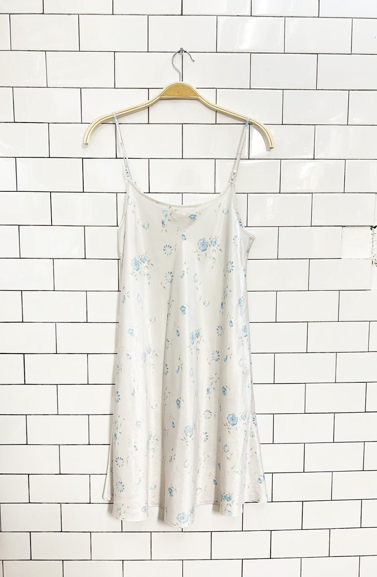 vintage 00s variance floral satin slip dress - good market thrift store