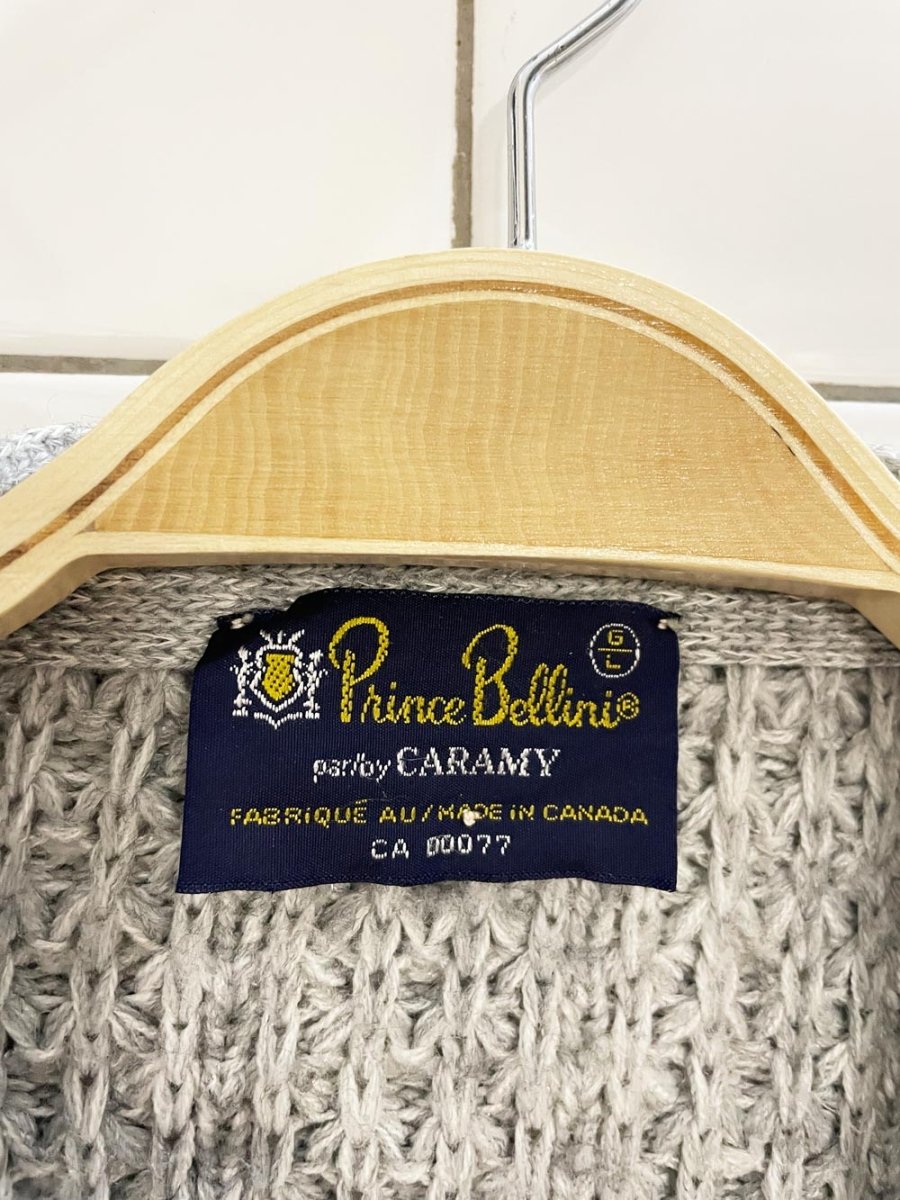 vintage 80s prince bellini cable knit chunky dad cardigan - good market thrift store