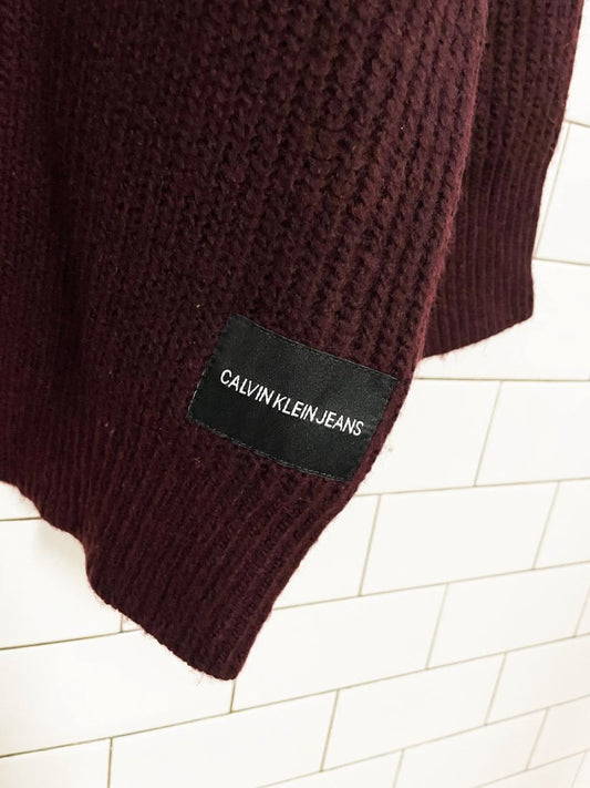 nwt calvin klein wool - blend knit hoodie - good market thrift store