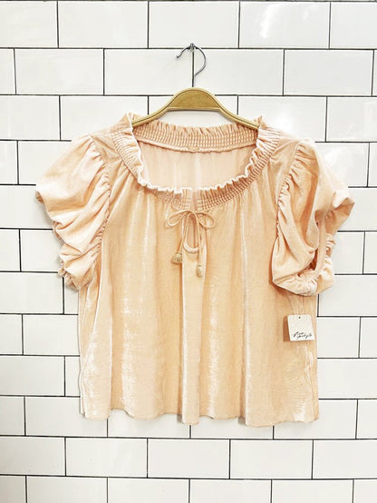 nwt free people teresa velvet top - good market thrift store