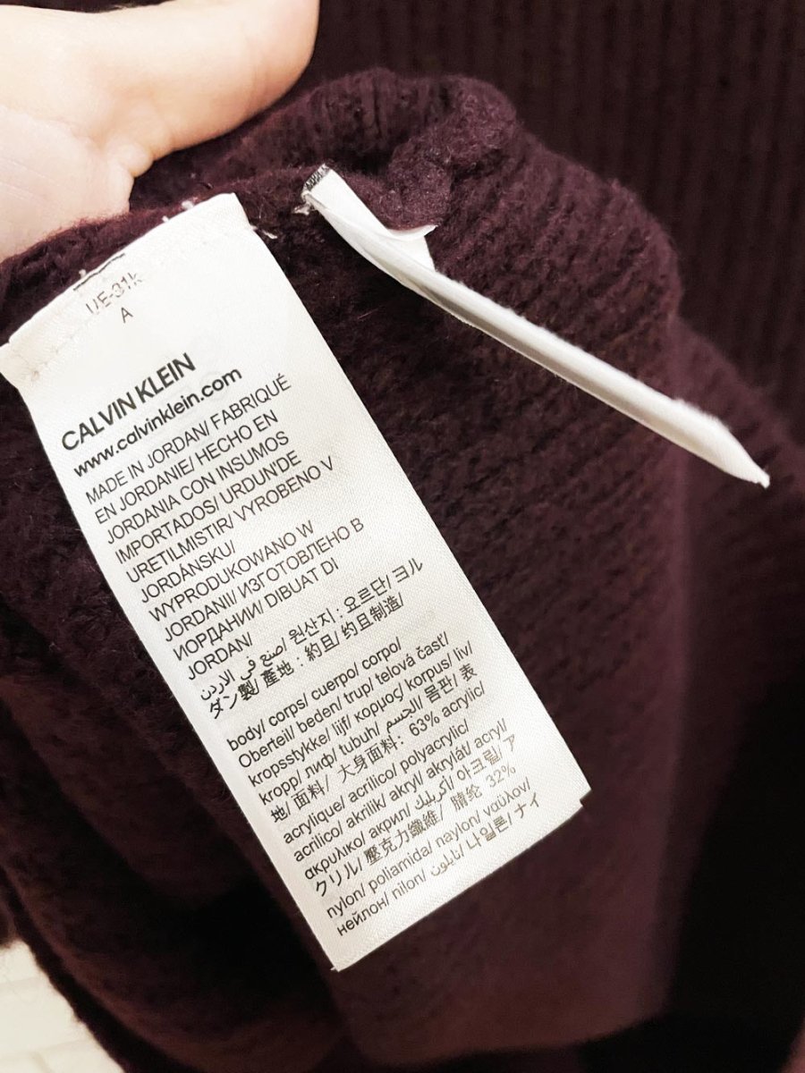 nwt calvin klein wool - blend knit hoodie - good market thrift store