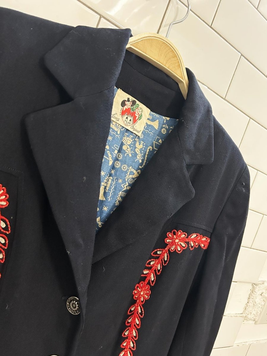 vintage 40s lanz of salzburg austrian embroidered wool coat - good market thrift store