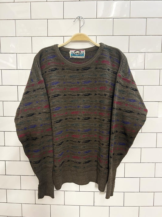 vintage 90s true north knit dad sweater - good market thrift store