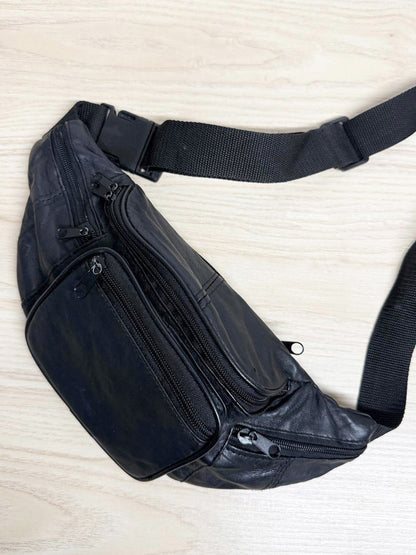 leather multi-pocket belt bag | adjustable strap