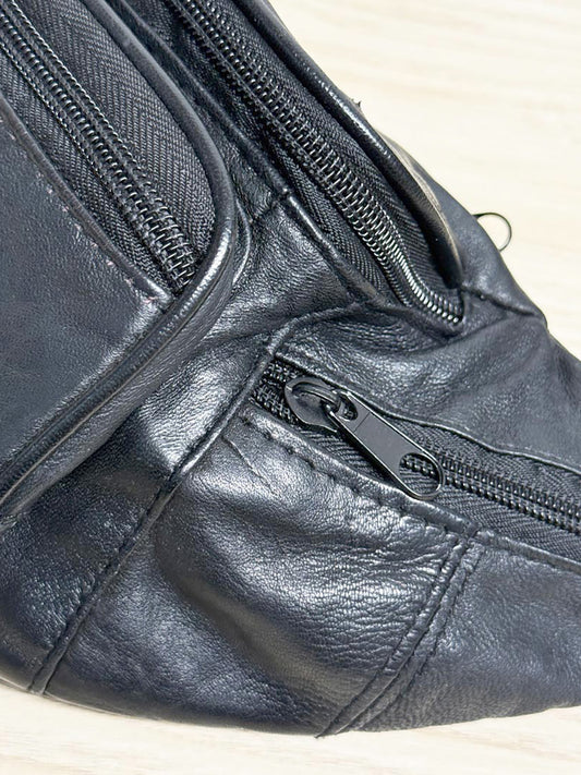 leather multi-pocket belt bag | adjustable strap