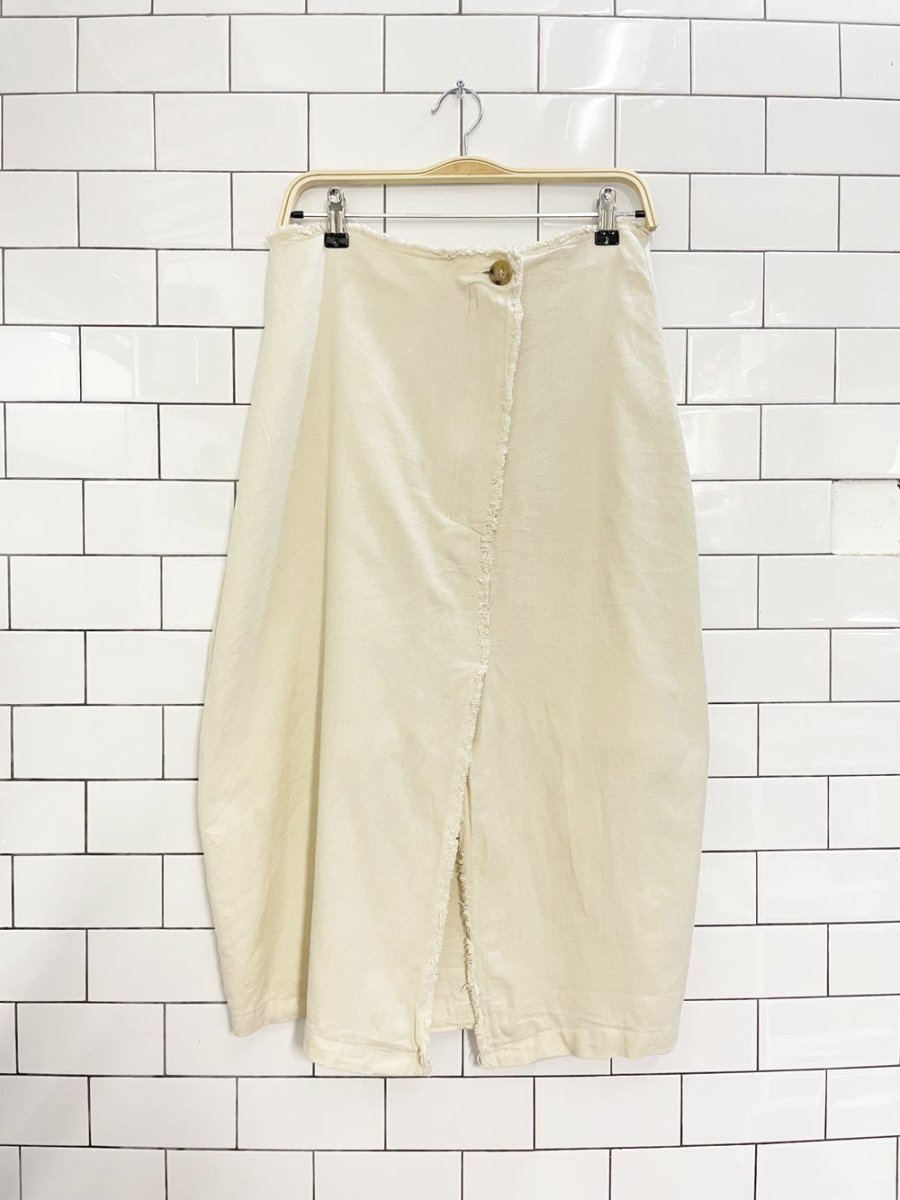 prima raw edge cotton midi skirt - good market thrift store