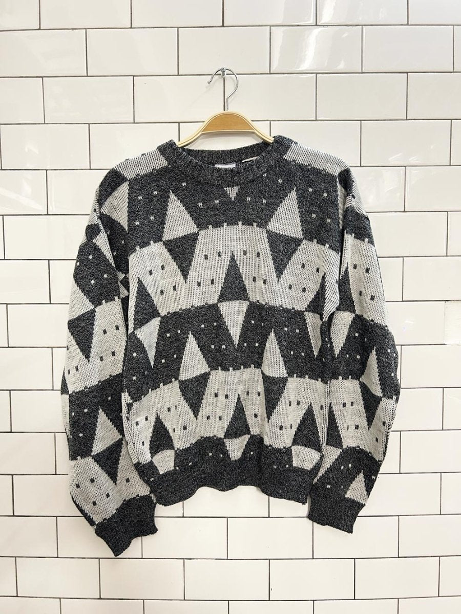 vintage 80s sears diamond knit dad sweater - good market thrift store