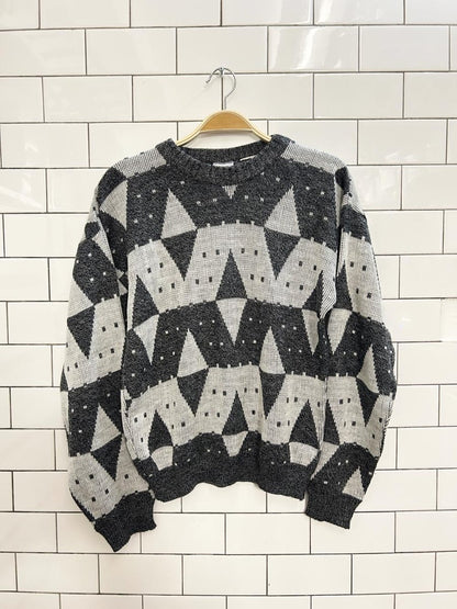 vintage 80s sears diamond knit dad sweater - good market thrift store