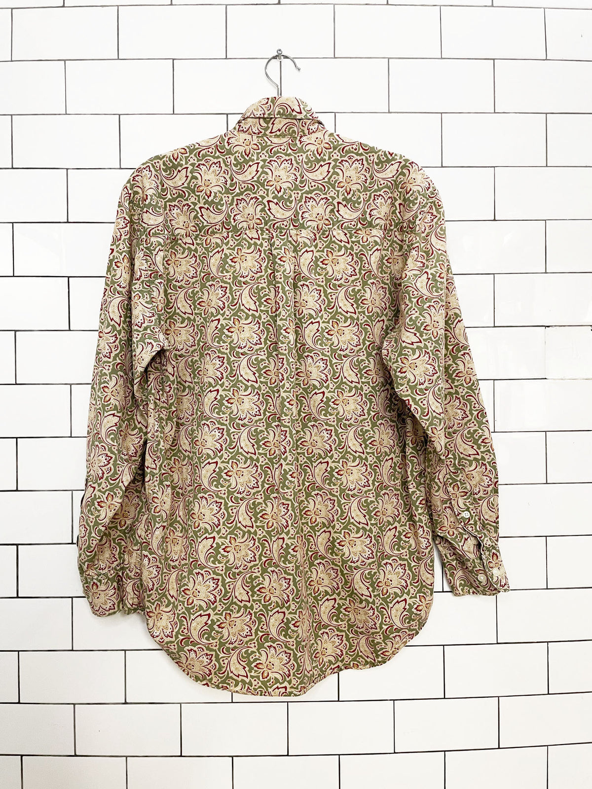 vintage 80s banana republic paisley full button shirt
