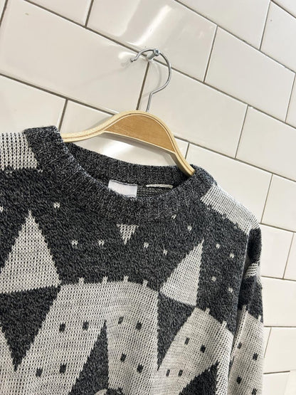 vintage 80s sears diamond knit dad sweater - good market thrift store