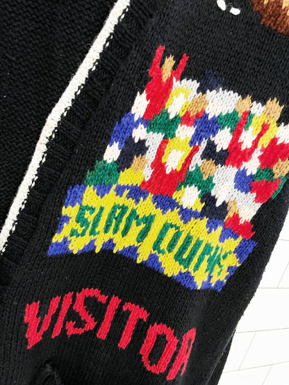 vintage 90s hand - knit marisa christina basketball cardigan | ramie - cotton - good market thrift store