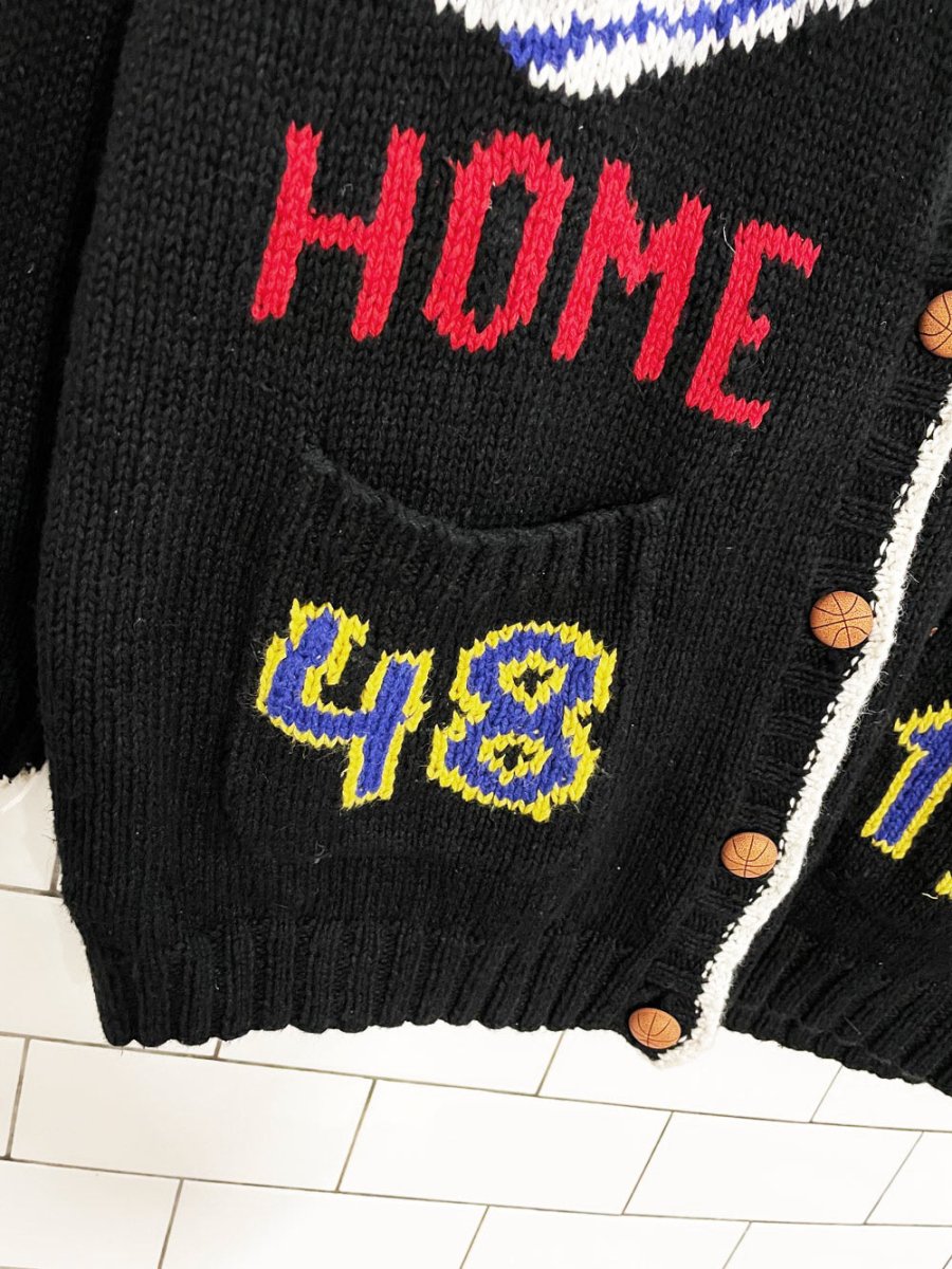 vintage 90s hand - knit marisa christina basketball cardigan | ramie - cotton - good market thrift store