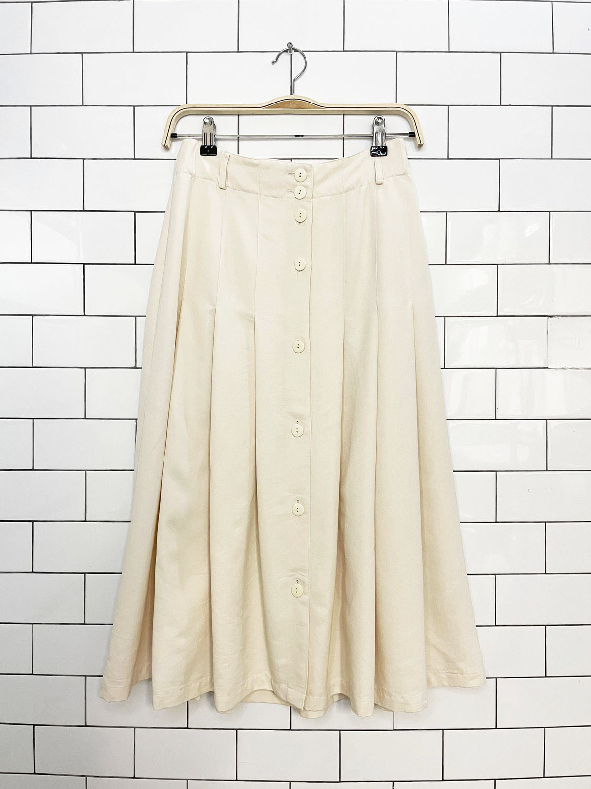 vintage mayon country full button pleated midi skirt