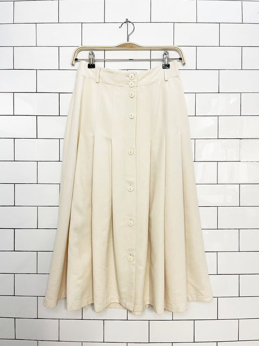 vintage mayon country full button pleated midi skirt