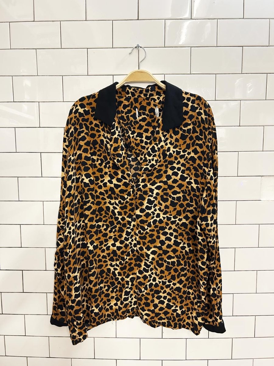 vintage 00s cheetah print blouse - good market thrift store