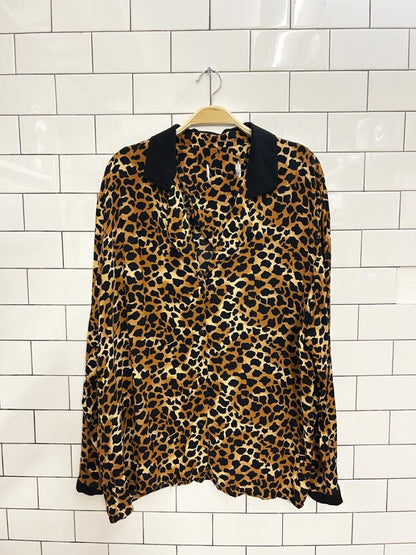 vintage 00s cheetah print blouse - good market thrift store