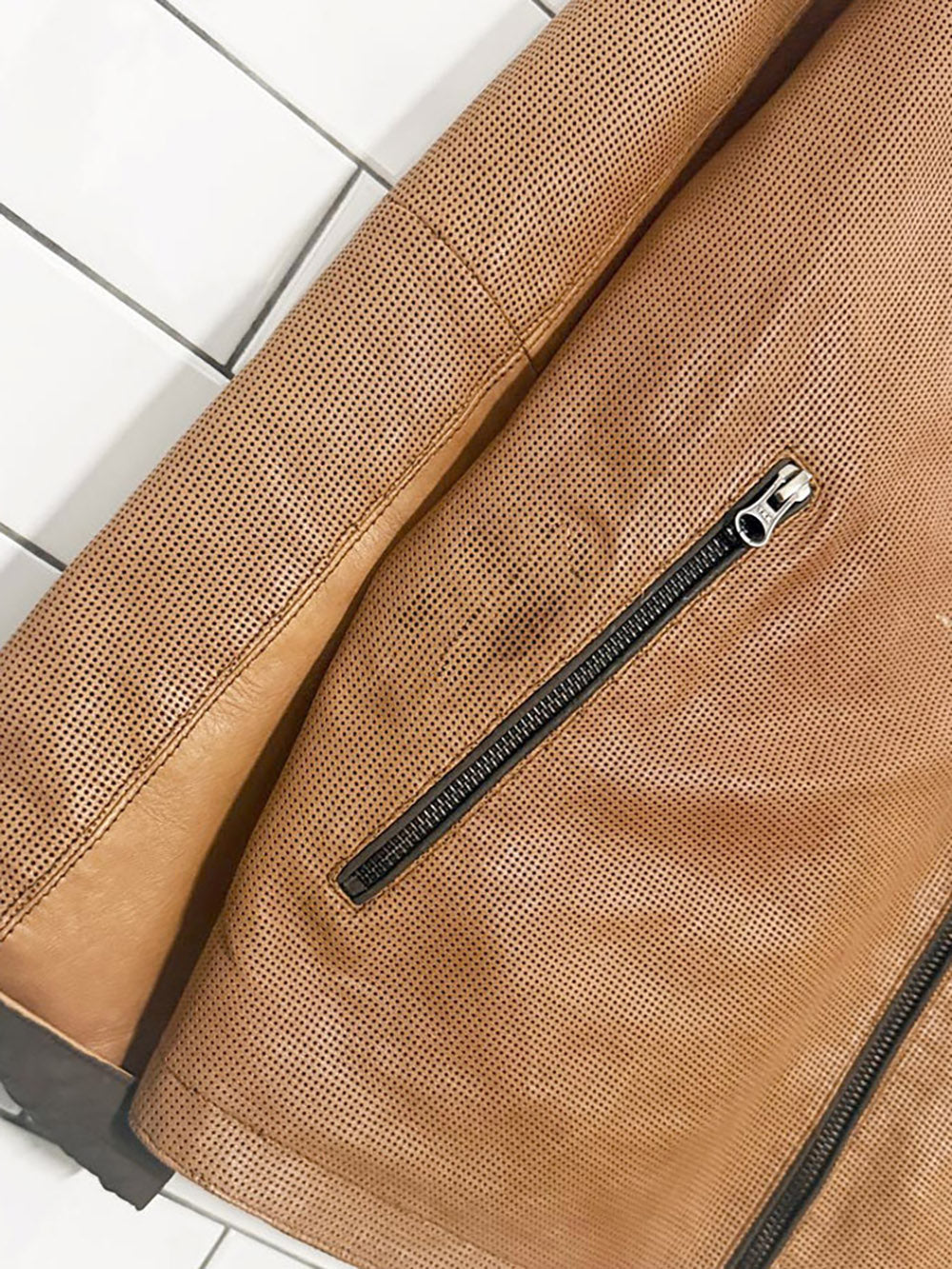 vintage 00s nikolas collection lamb leather reversible full zip jacket