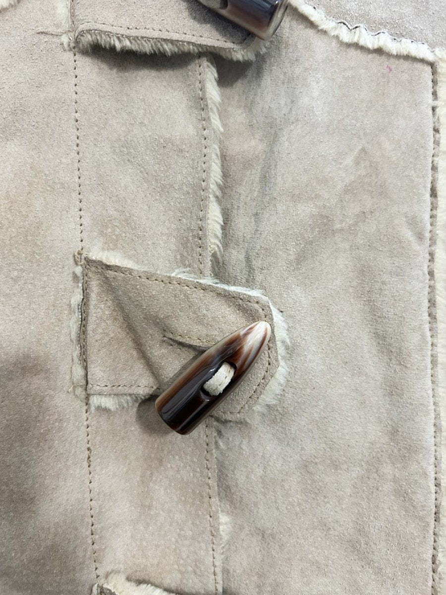 vintage 90s garage suede faux fur duffle coat - good market thrift store