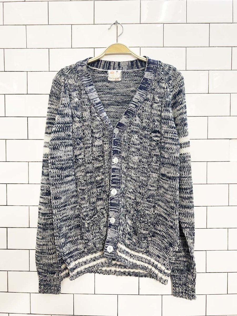 vintage 70s sun valley cable knit cardigan - good market thrift store