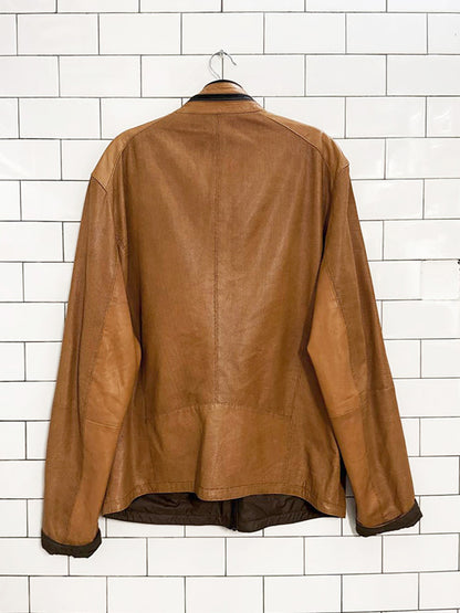 vintage 00s nikolas collection lamb leather reversible full zip jacket