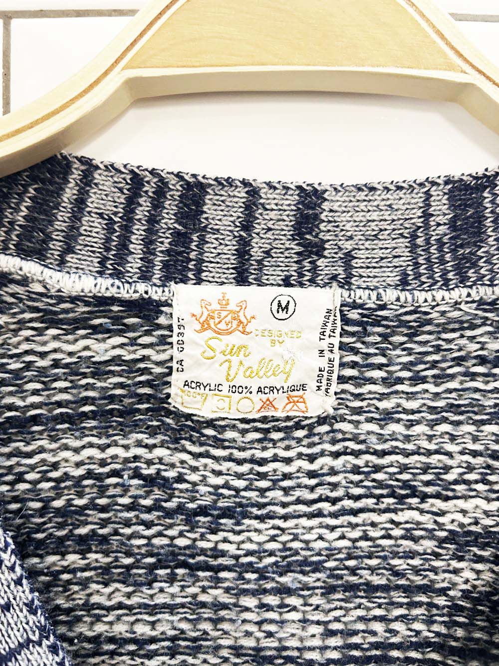 vintage 70s sun valley cable knit cardigan - good market thrift store