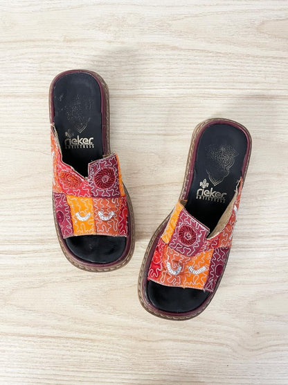 y2k reiker boho patchwork embroidered sandal - good market thrift store