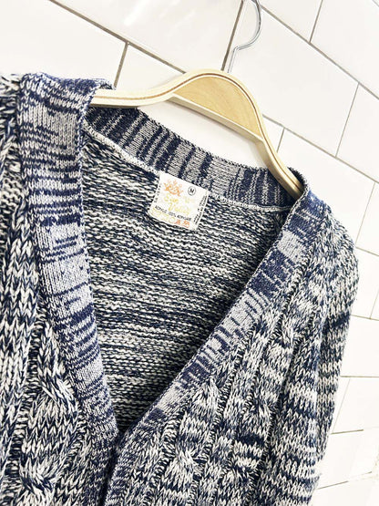 vintage 70s sun valley cable knit cardigan - good market thrift store