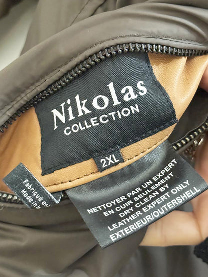 vintage 00s nikolas collection lamb leather reversible full zip jacket