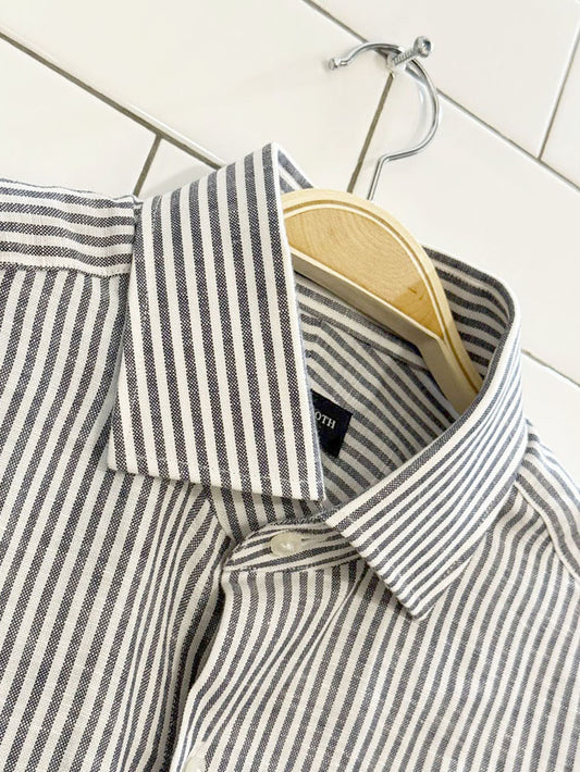 proper cloth linen-blend striped shirt