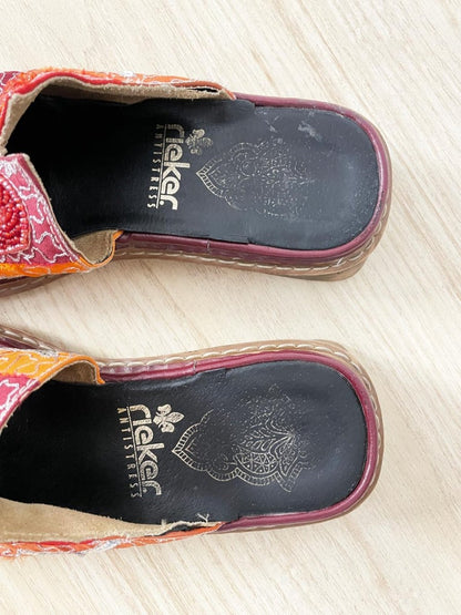 y2k reiker boho patchwork embroidered sandal - good market thrift store