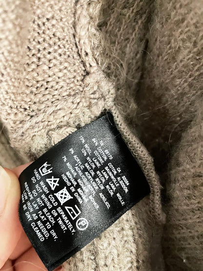 sleeping on snow wool - blend slubby boucle open knit cardigan | anthropologie - good market thrift store