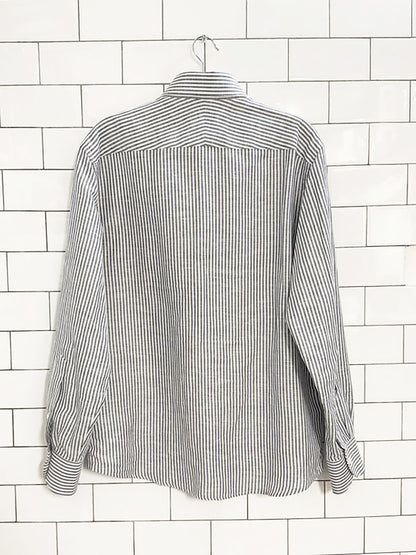 proper cloth linen-blend striped shirt