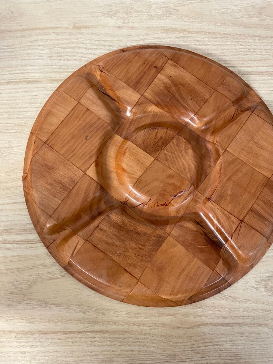 vintage 70s mcm weavewood serving tray - good market thrift store