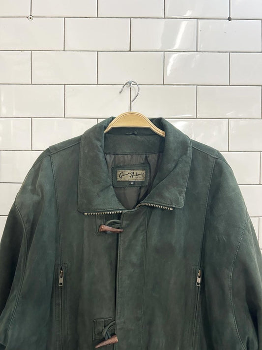 vintage 90s gianni antonio soft suede duffle coat - good market thrift store