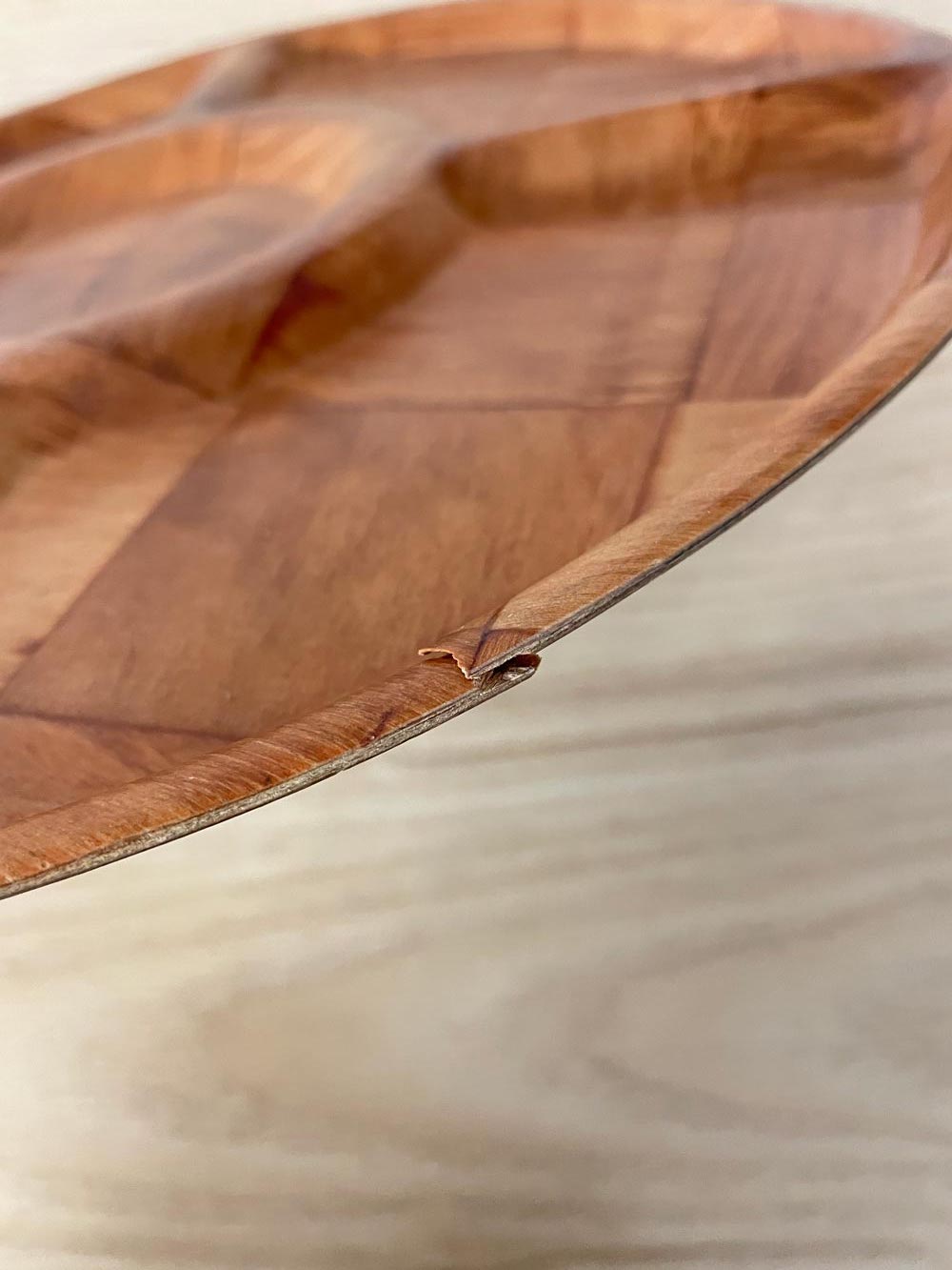 vintage 70s mcm weavewood serving tray - good market thrift store