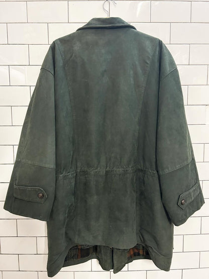 vintage 90s gianni antonio soft suede duffle coat - good market thrift store