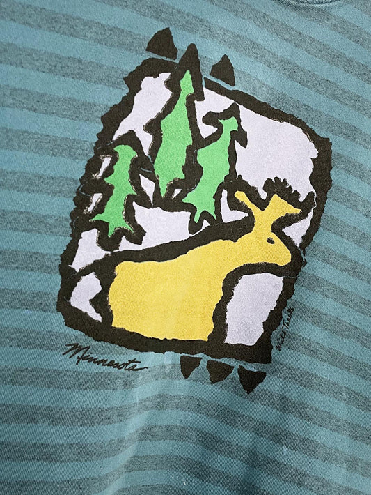 vintage minnesota moose stripe sweatshirt | made in USA | HL miller gold