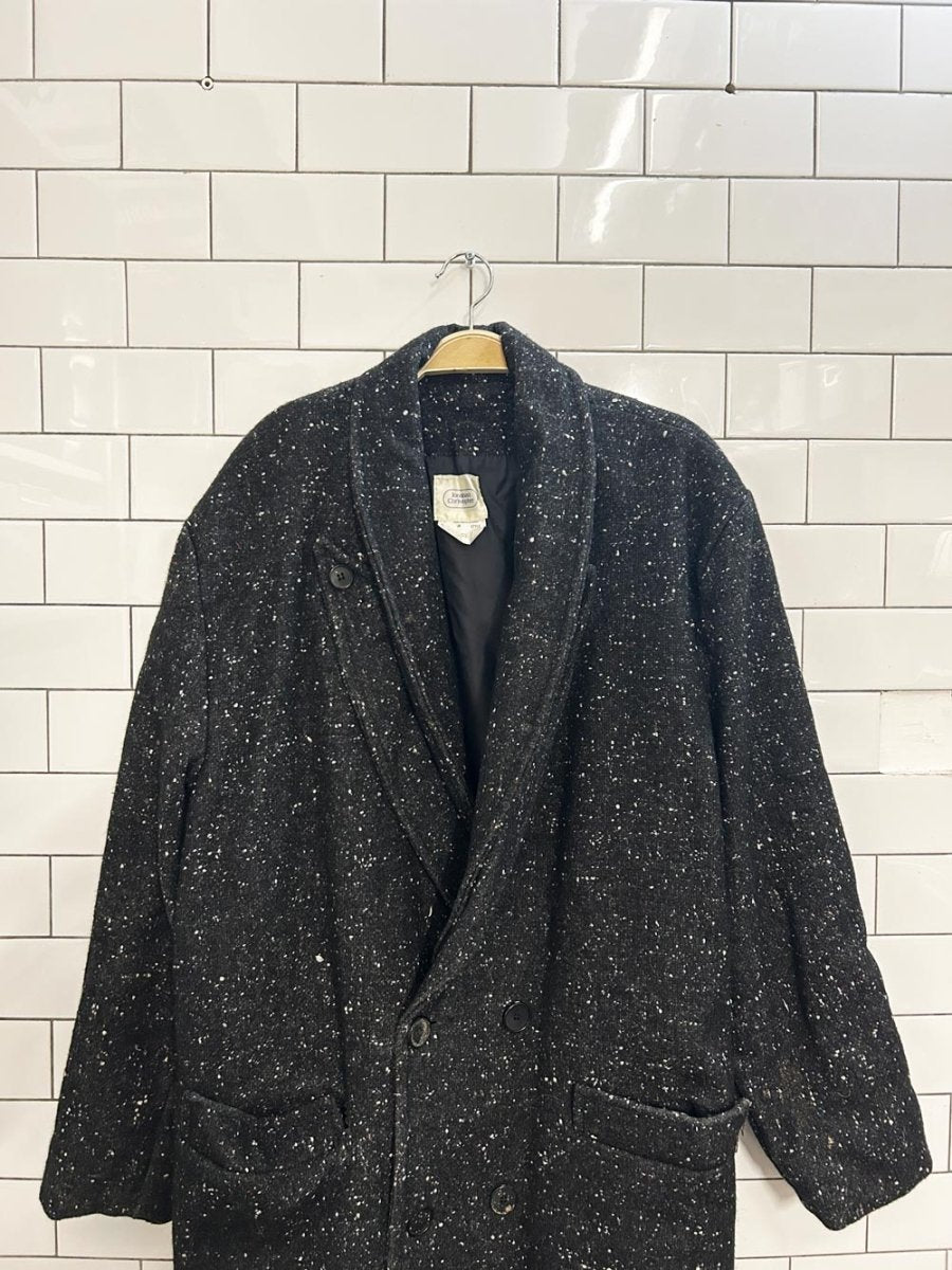 vintage 90s jonathan christopher wool - blend double lapel coat - good market thrift store