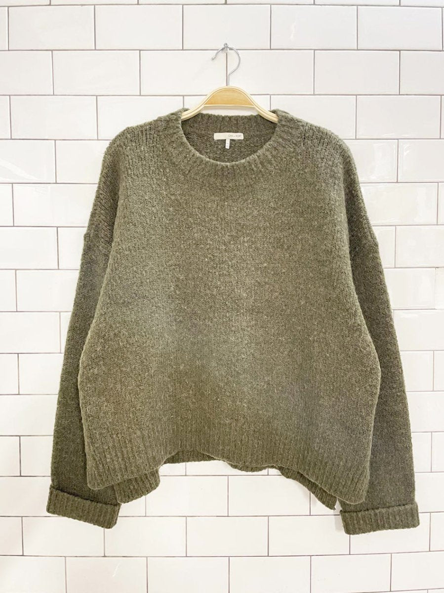 oak + fort wool - blend boxy knit sweater - good market thrift store