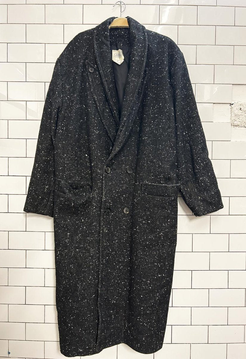 vintage 90s jonathan christopher wool - blend double lapel coat - good market thrift store