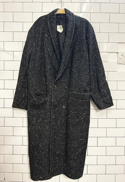 vintage 90s jonathan christopher wool - blend double lapel coat - good market thrift store