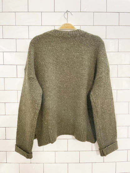 oak + fort wool - blend boxy knit sweater - good market thrift store