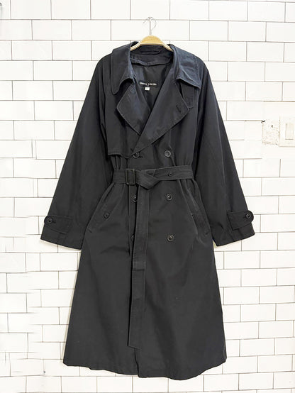 vintage pierre cardin double breasted belted trench coat | removable lining