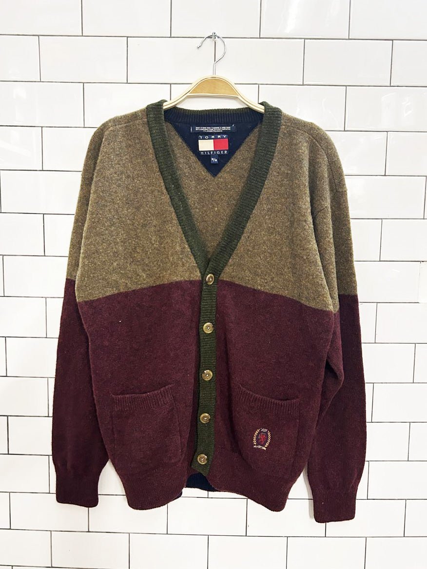 vintage 90s tommy hilfiger wool - blend cardigan - good market thrift store